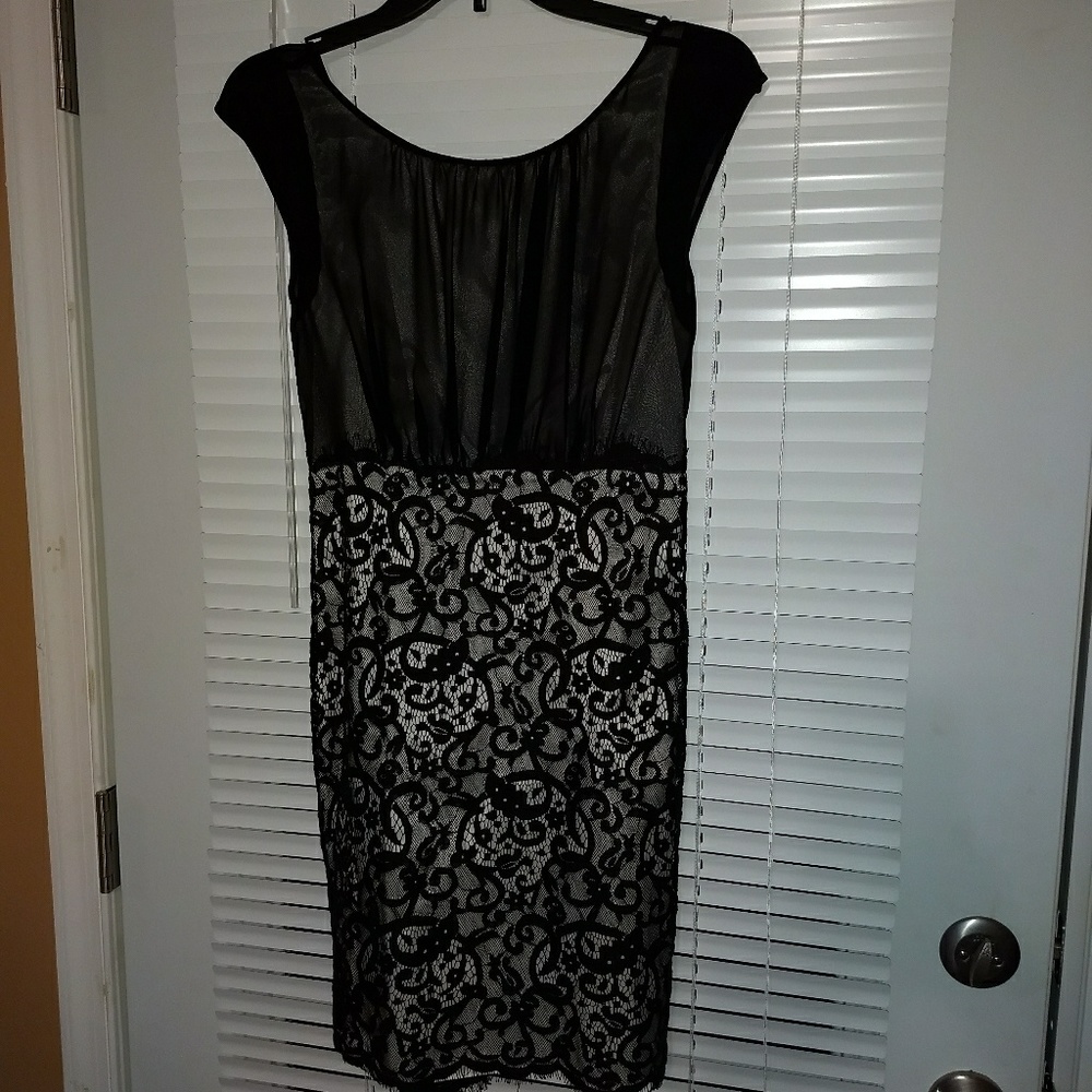 Black and white lace dress